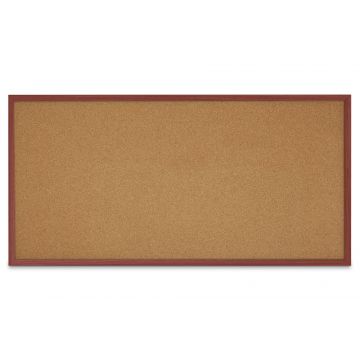 Faux Wood Framed Natural Cork Board, Cherry, 48" H X 96" W