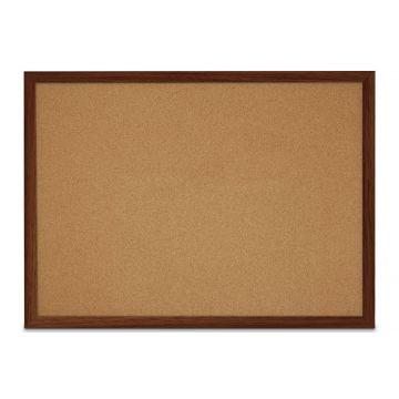 Faux Wood Framed Natural Cork Board, Walnut, 36" H X 48" W