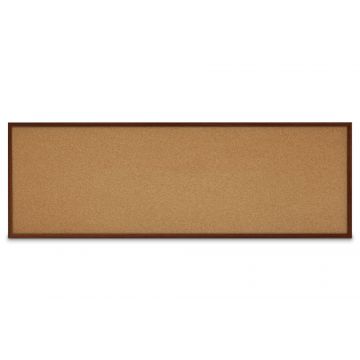 Faux Wood Framed Natural Cork Board, Walnut, 48" H X 144" W