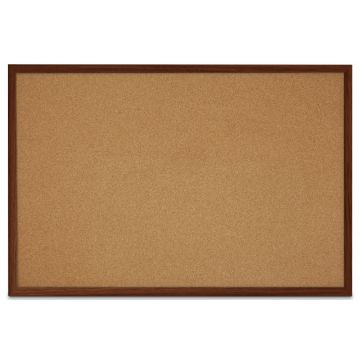 Faux Wood Framed Natural Cork Board, Walnut, 48" H X 72" W