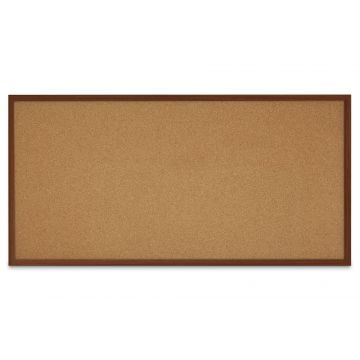 Faux Wood Framed Natural Cork Board, Walnut, 48" H X 96" W