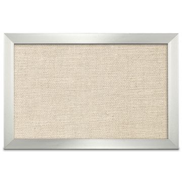 Aluminum Framed Burlap Weave Vinyl Tackboard, Toasted Almond, 12" H X 18" W