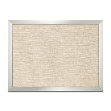 Aluminum Framed Burlap Weave Vinyl Tackboard, Toasted Almond, 18" H X 24" W