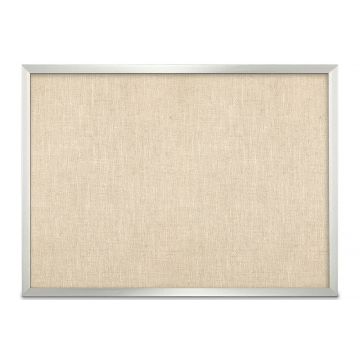 Aluminum Framed Burlap Weave Vinyl Tackboard, Toasted Almond, 36" H X 48" W