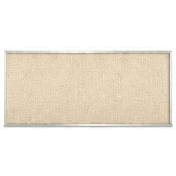 Aluminum Framed Burlap Weave Vinyl Tackboard, Toasted Almond, 48" H X 120" W