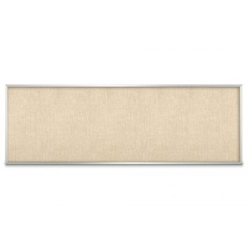 Aluminum Framed Burlap Weave Vinyl Tackboard, Toasted Almond, 48" H X 144" W