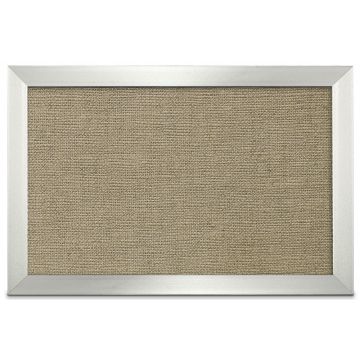 Aluminum Framed Burlap Weave Vinyl Tackboard, Mocha, 12" H X 18" W