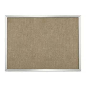 Aluminum Framed Burlap Weave Vinyl Tackboard, Mocha, 36" H X 48" W