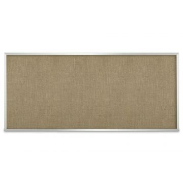 Aluminum Framed Burlap Weave Vinyl Tackboard, Mocha, 48" H X 120" W