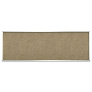 Aluminum Framed Burlap Weave Vinyl Tackboard, Mocha, 48" H X 144" W