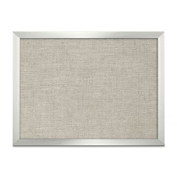 Aluminum Framed Burlap Weave Vinyl Tackboard, Driftwood, 18" H X 24" W