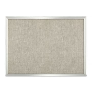 Aluminum Framed Burlap Weave Vinyl Tackboard, Driftwood, 36" H X 48" W