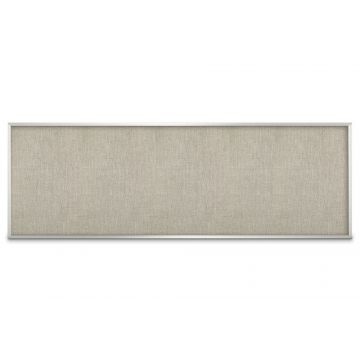 Aluminum Framed Burlap Weave Vinyl Tackboard, Driftwood, 48" H X 144" W