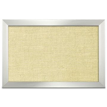 Aluminum Framed Burlap Weave Vinyl Tackboard, Buttercup, 12" H X 18" W