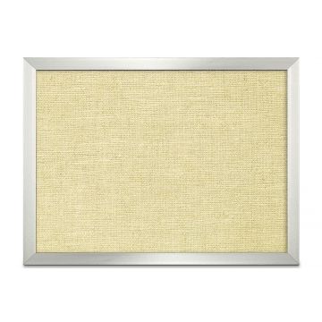 Aluminum Framed Burlap Weave Vinyl Tackboard, Buttercup, 18" H X 24" W