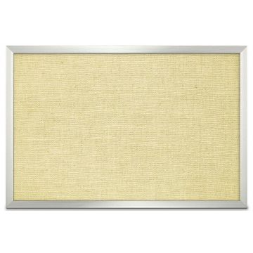 Aluminum Framed Burlap Weave Vinyl Tackboard, Buttercup, 24" H X 36" W