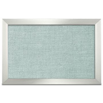 Aluminum Framed Burlap Weave Vinyl Tackboard, Powder Blue, 12" H X 18" W