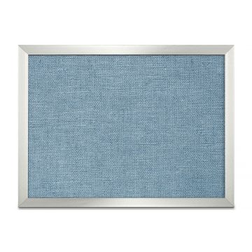 Aluminum Framed Burlap Weave Vinyl Tackboard, Blue Surf, 18" H X 24" W