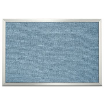 Aluminum Framed Burlap Weave Vinyl Tackboard, Blue Surf, 24" H X 36" W
