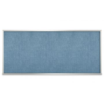 Aluminum Framed Burlap Weave Vinyl Tackboard, Blue Surf, 48" H X 120" W