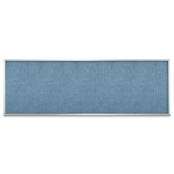Aluminum Framed Burlap Weave Vinyl Tackboard, Blue Surf, 48" H X 144" W
