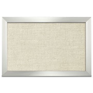 Aluminum Framed Burlap Weave Vinyl Tackboard, Oyster, 12" H X 18" W