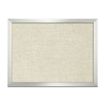 Aluminum Framed Burlap Weave Vinyl Tackboard, Oyster, 18" H X 24" W