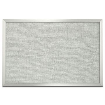 Aluminum Framed Burlap Weave Vinyl Tackboard, Grey Feather, 24" H X 36" W