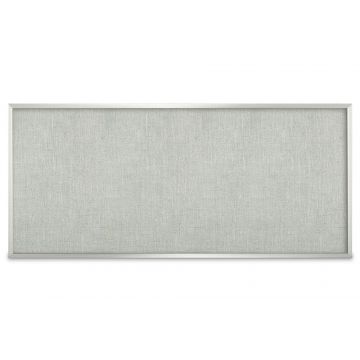 Aluminum Framed Burlap Weave Vinyl Tackboard, Grey Feather, 48" H X 120" W