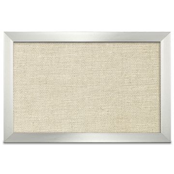Aluminum Framed Burlap Weave Vinyl Tackboard, Putty, 12" H X 18" W