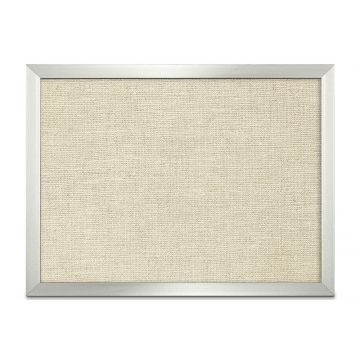 Aluminum Framed Burlap Weave Vinyl Tackboard, Putty, 18" H X 24" W