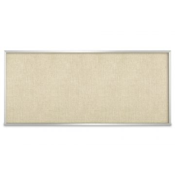 Aluminum Framed Burlap Weave Vinyl Tackboard, Putty, 48" H X 120" W