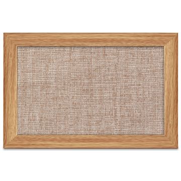 Oak Framed Fabric Tackboard, Quartz, 12" H X 18" W