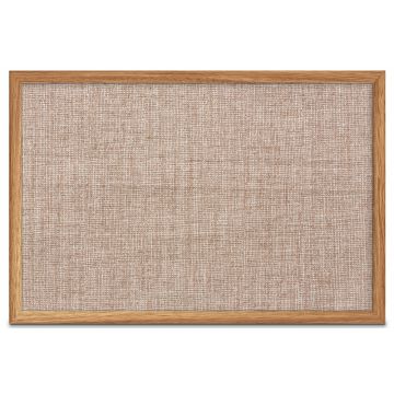 Oak Framed Fabric Tackboard, Quartz, 24" H X 36" W