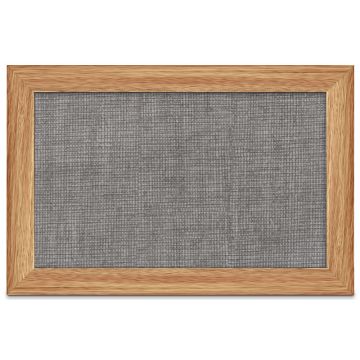 Oak Framed Fabric Tackboard, Grey Mix, 12" H X 18" W