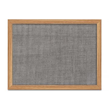 Oak Framed Fabric Tackboard, Grey Mix, 18" H X 24" W