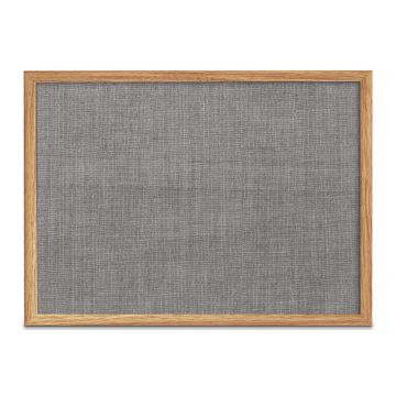 Oak Framed Fabric Tackboard, Grey Mix, 36" H X 48" W