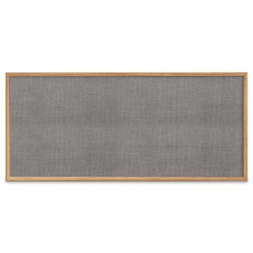 Oak Framed Fabric Tackboard, Grey Mix, 48" H X 120" W