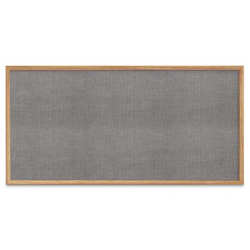 Oak Framed Fabric Tackboard, Grey Mix, 48" H X 96" W