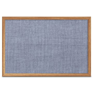 Oak Framed Fabric Tackboard, Wedgewood, 24" H X 36" W