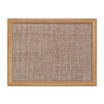 Oak Framed Fabric Tackboard, Pumice, 18" H X 24" W