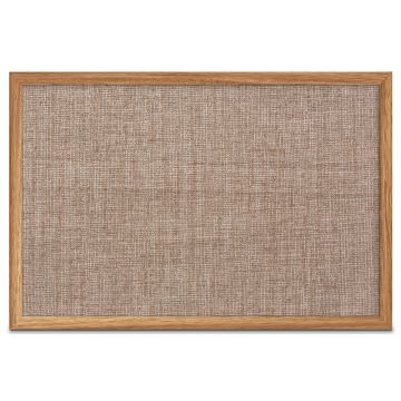 Oak Framed Fabric Tackboard, Pumice, 24" H X 36" W