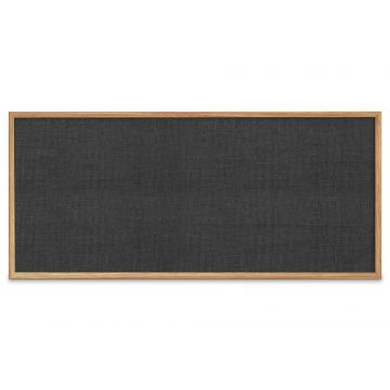 Oak Framed Fabric Tackboard, Black, 48" H X 120" W
