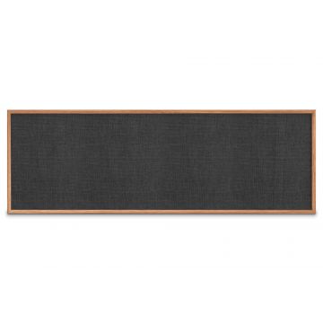 Oak Framed Fabric Tackboard, Black, 48" H X 144" W