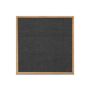 Oak Framed Fabric Tackboard, Black, 48" H X 48" W