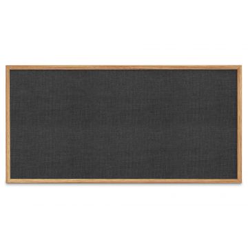 Oak Framed Fabric Tackboard, Black, 48" H X 96" W