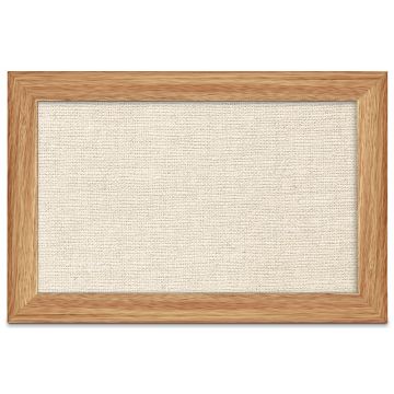 Oak Framed Burlap Weave Vinyl Tackboard, Cappuccino, 12" H X 18" W