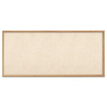 Oak Framed Burlap Weave Vinyl Tackboard, Cappuccino, 48" H X 120" W