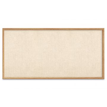 Oak Framed Burlap Weave Vinyl Tackboard, Cappuccino, 48" H X 96" W
