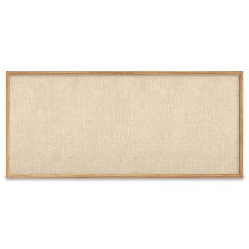 Oak Framed Burlap Weave Vinyl Tackboard, Toasted Almond, 48" H X 120" W